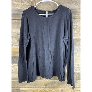 White Stag Women's Sz 16/18 Long Sleeve Black Stretchy Round Neck Top